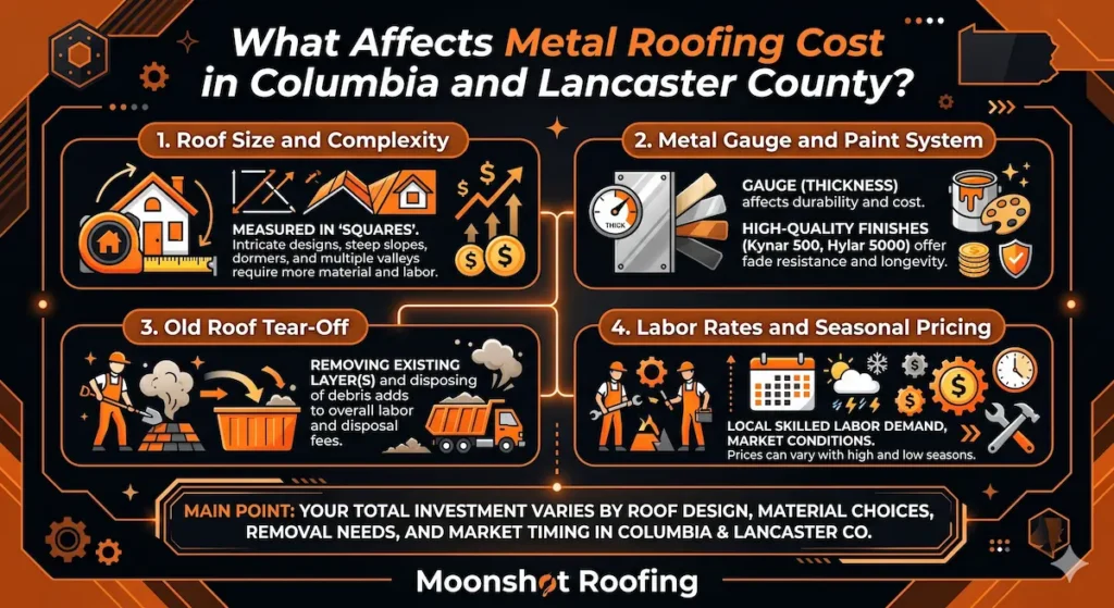What Affects Metal Roofing Cost in Columbia and Lancaster County